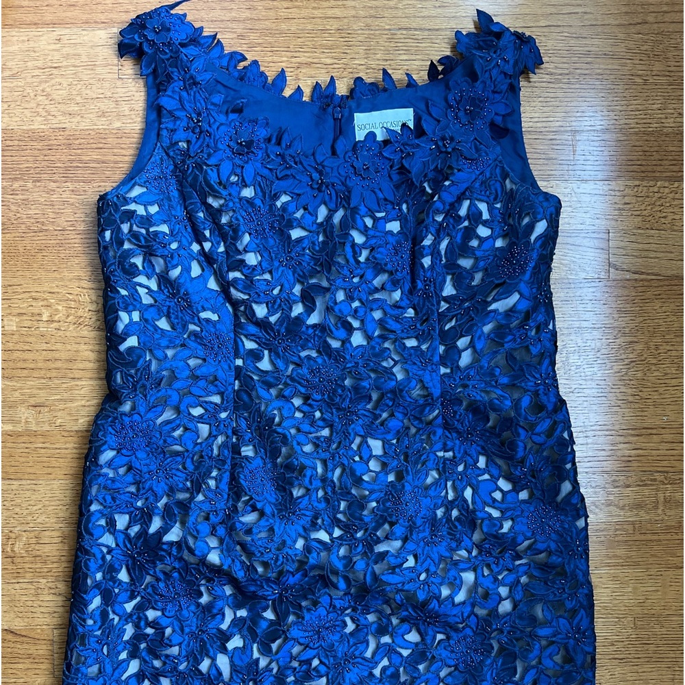 STUNNING NAVY OVERLAY DRESS